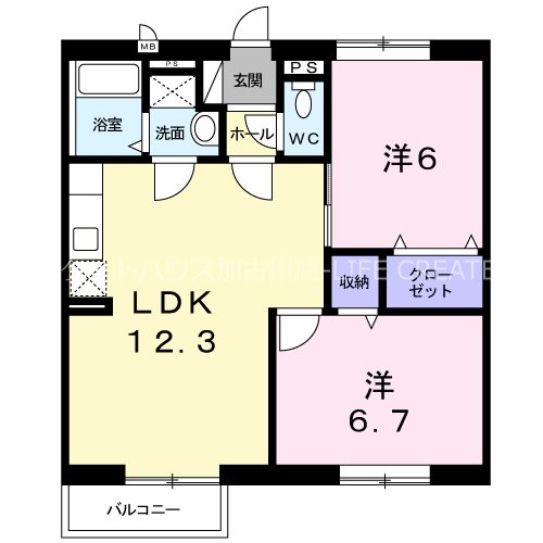シャルマンホームＢ 間取り図