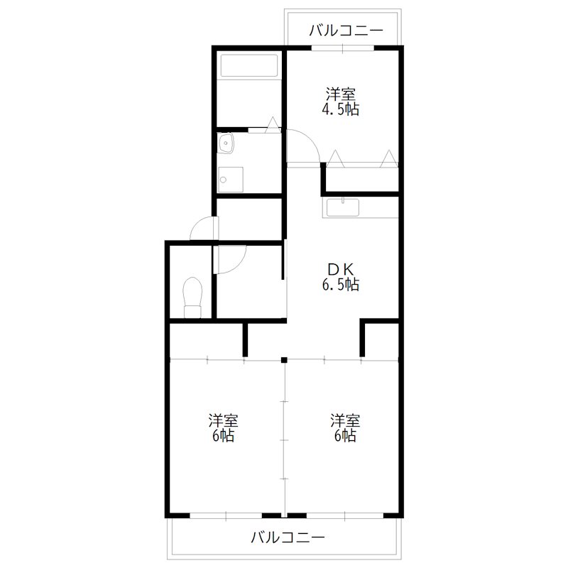 日成日笠コーポ 間取り図