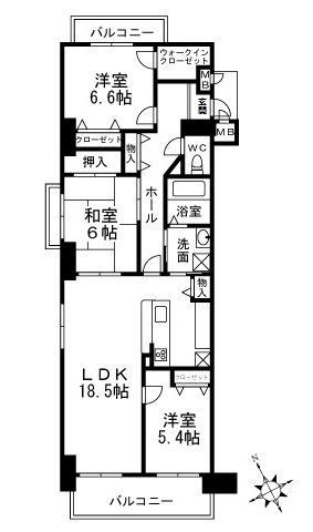 パレ・ロワイヤル別府 間取り図