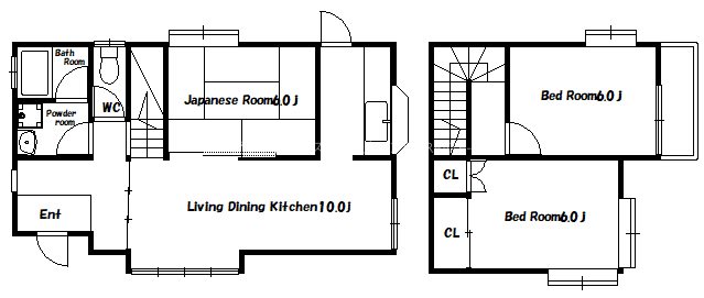 曽根貸家 間取り図