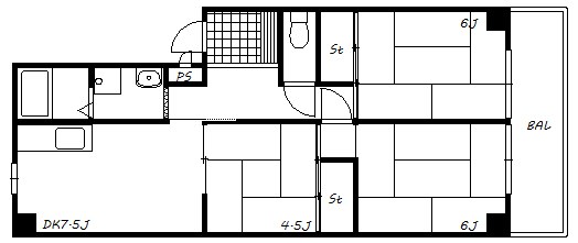 北在家アパートメント 間取り図