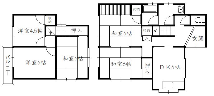 土山貸家 間取り図
