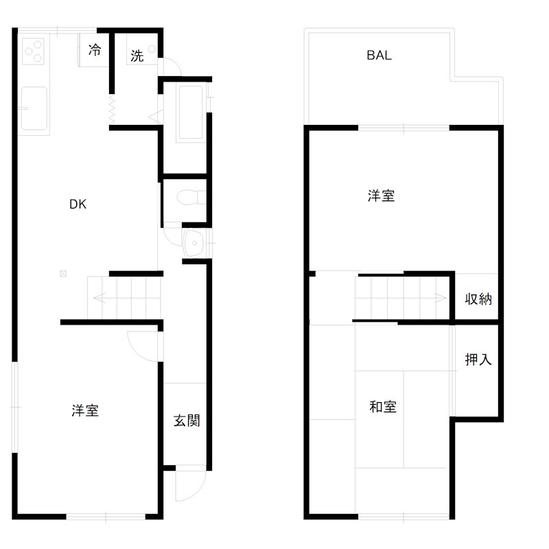 河原貸家 間取り図