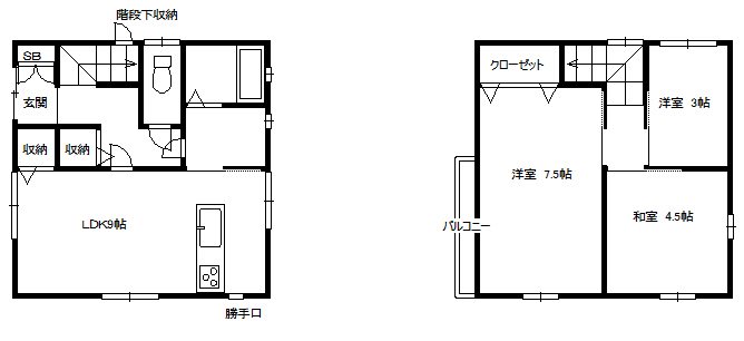 古大内貸家 間取り図