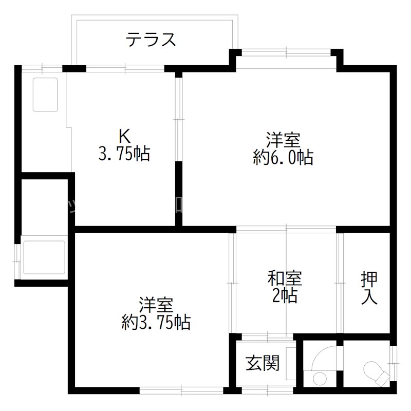 加古川市米田町平津貸家 間取り図
