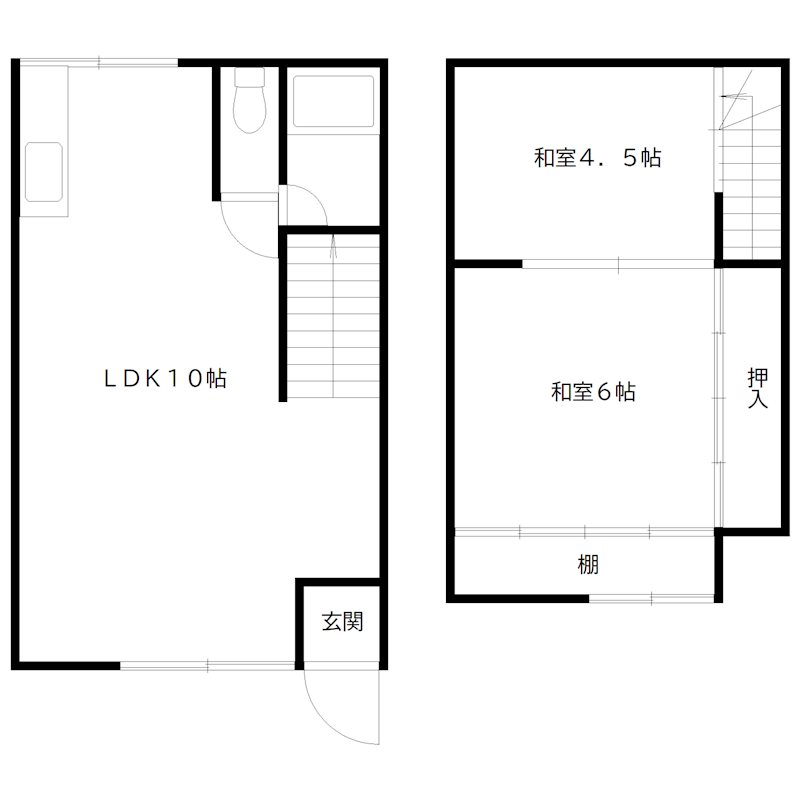別府町新野辺貸家 間取り図