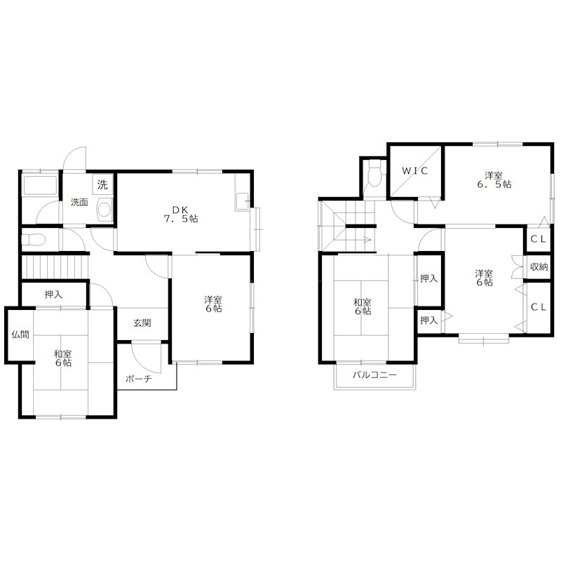 加古郡稲美町六分一戸建て 間取り図