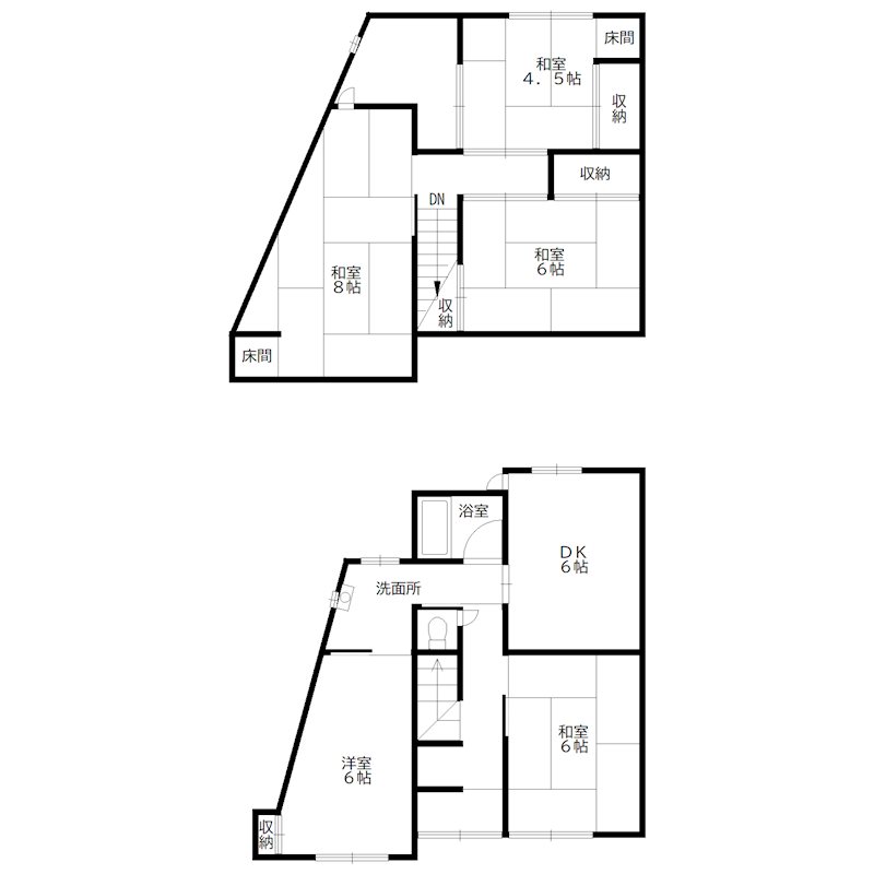 野口町北野連棟 間取り図