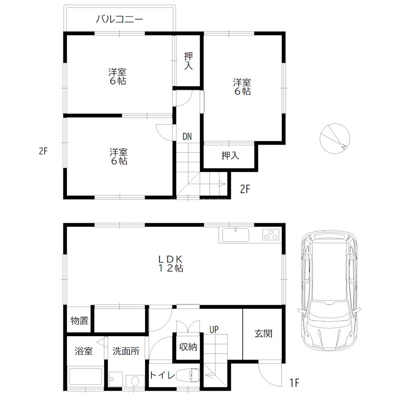 二屋戸建 間取り図
