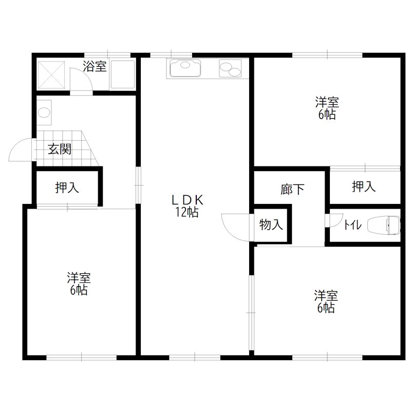 アーバン加古川Ｂ 間取り図