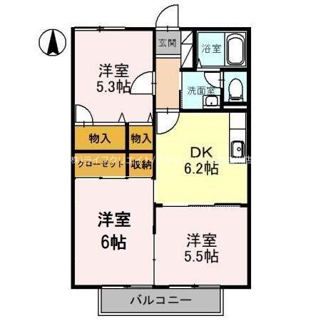 サニー・コートフタバ　B棟 間取り図