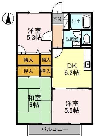 サニー・コートフタバ　B棟 間取り図