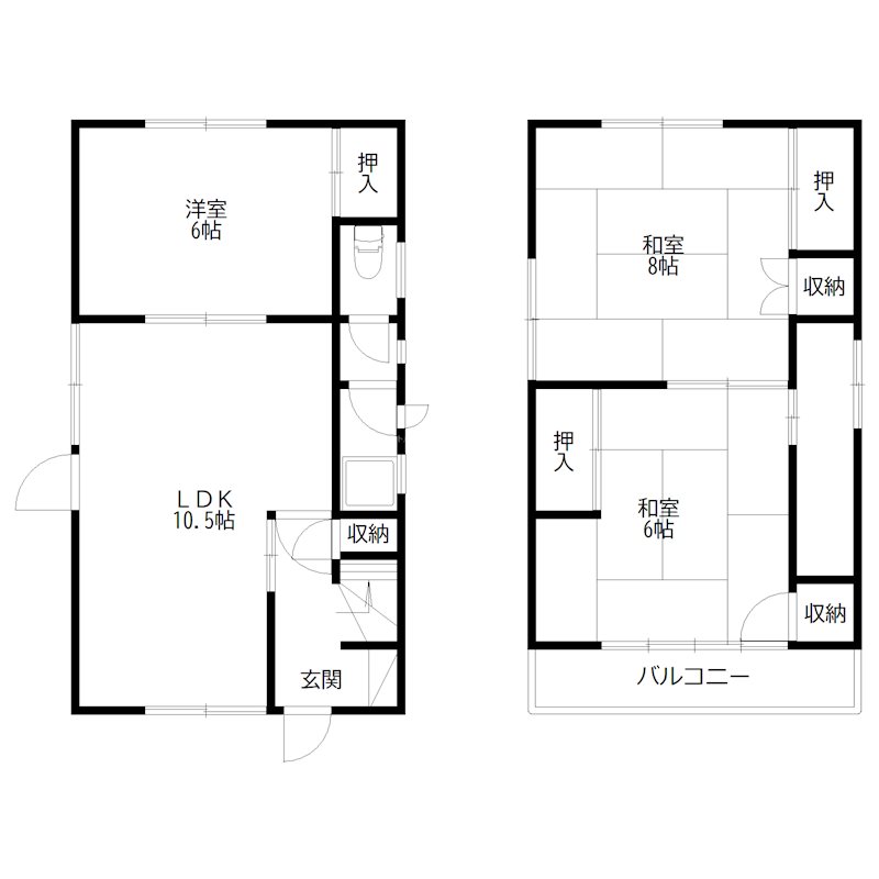 南備後貸家 間取り図