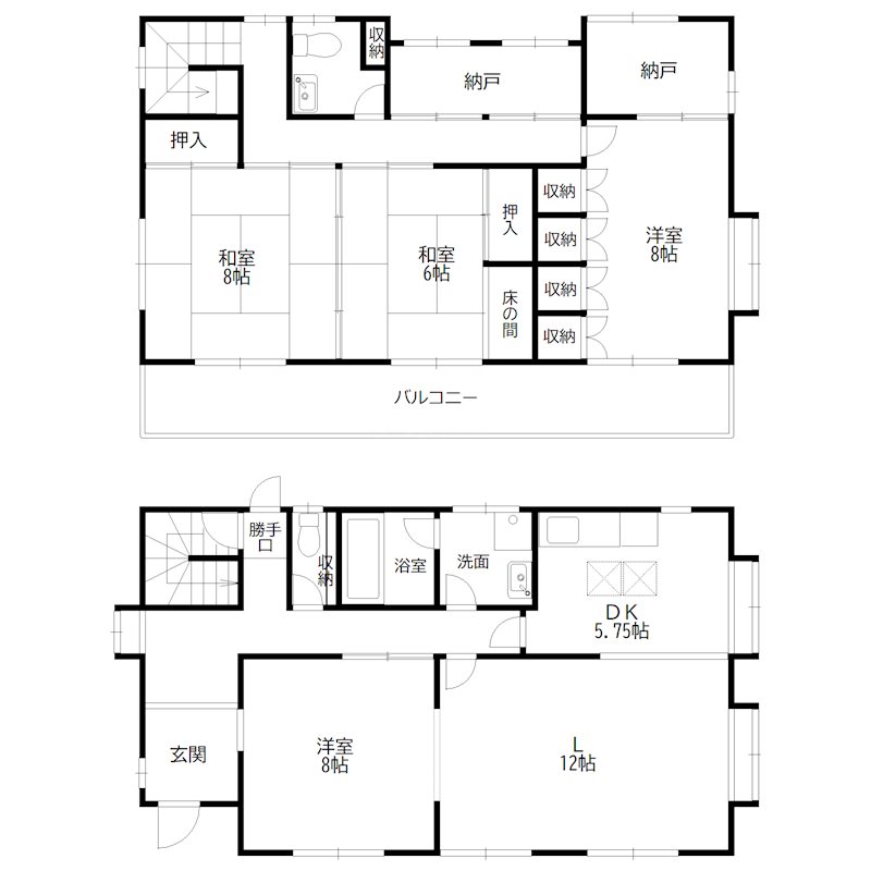 平岡町新在家戸建 間取り図