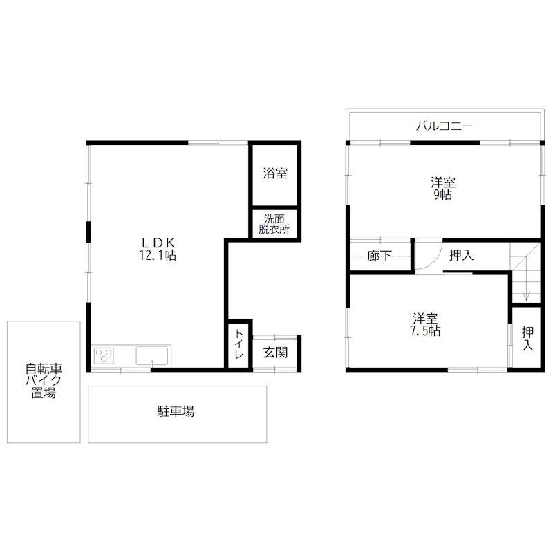 高砂市伊保崎南戸建て 間取り図