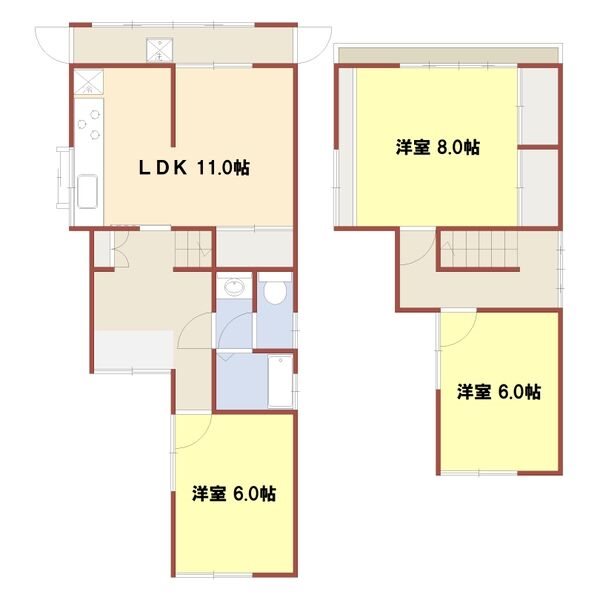 加古川市加古川町寺家町　貸家 間取り図