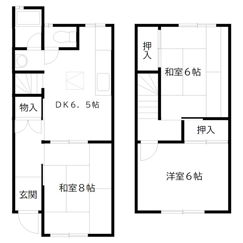 中津テラスハウス 間取り図