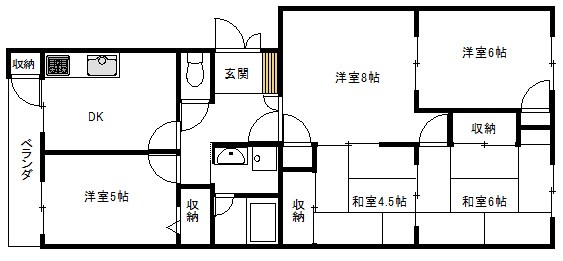 鳩里団地5号棟 間取り図