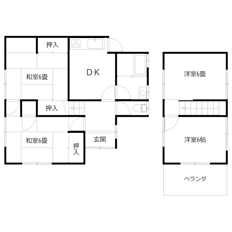 百合丘戸建て 間取り図