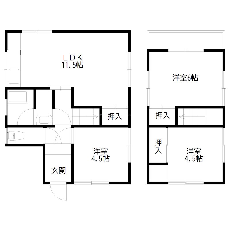 中島貸家 間取り図