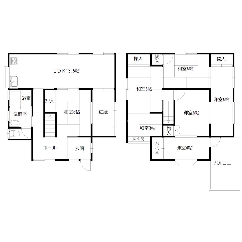 稲美町六分一戸建 間取り図