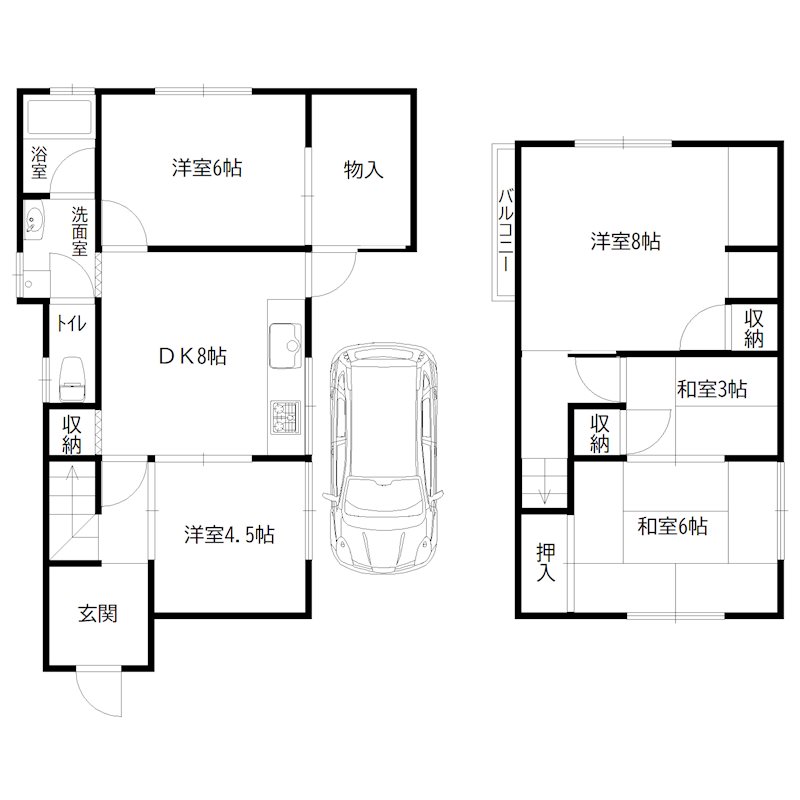 阿弥陀一丁目戸建 間取り図