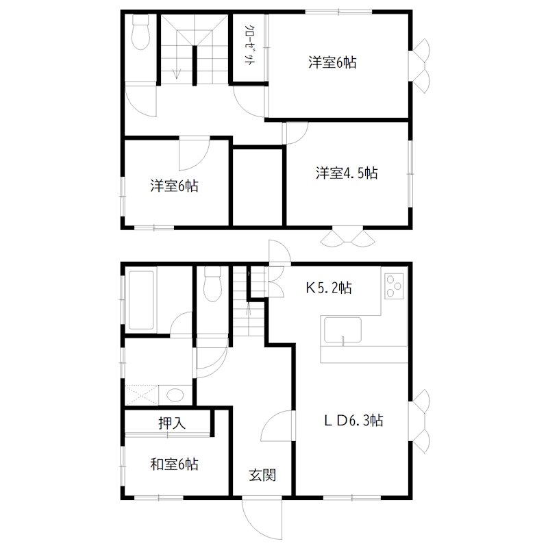 長田戸建 間取り図