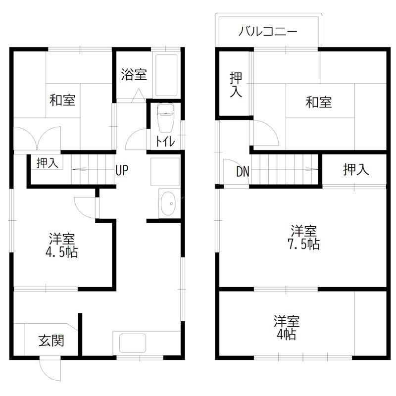 二屋戸建 間取り図