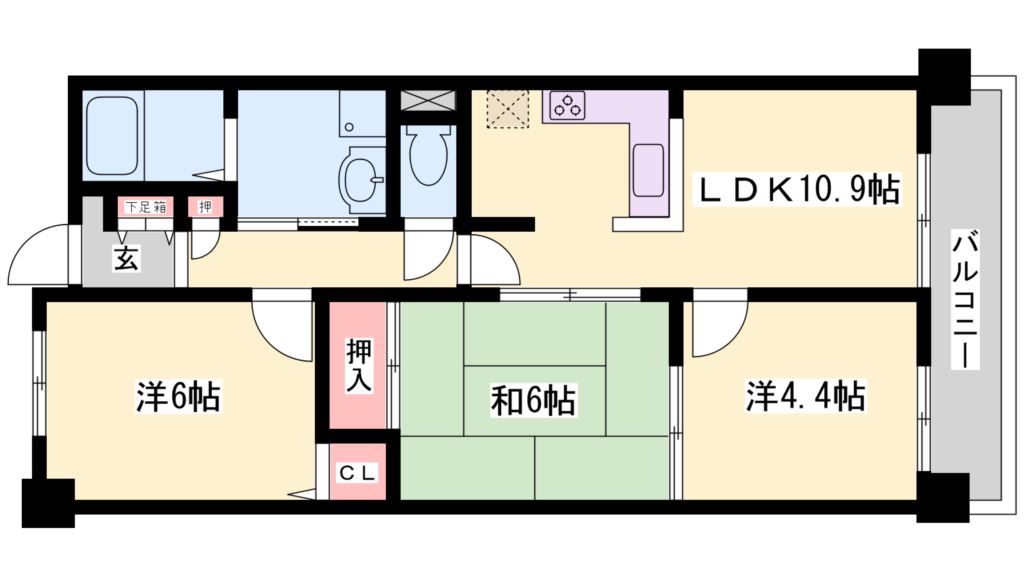 プレステージ加古川Ｖ 間取り図
