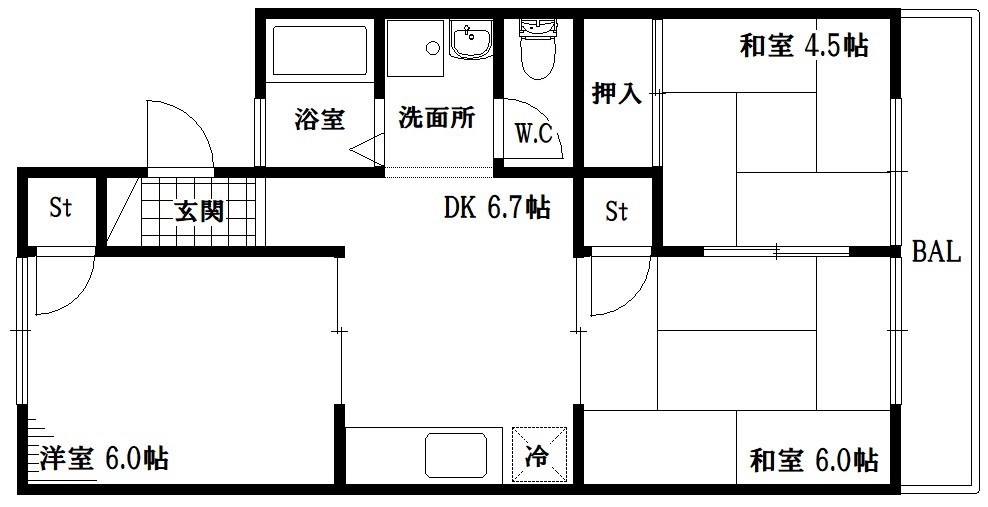 一色ハイツI 間取り図