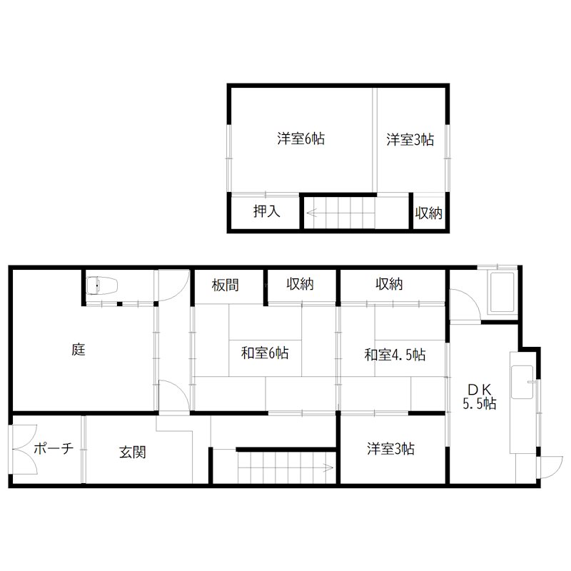 睦貸家 間取り図