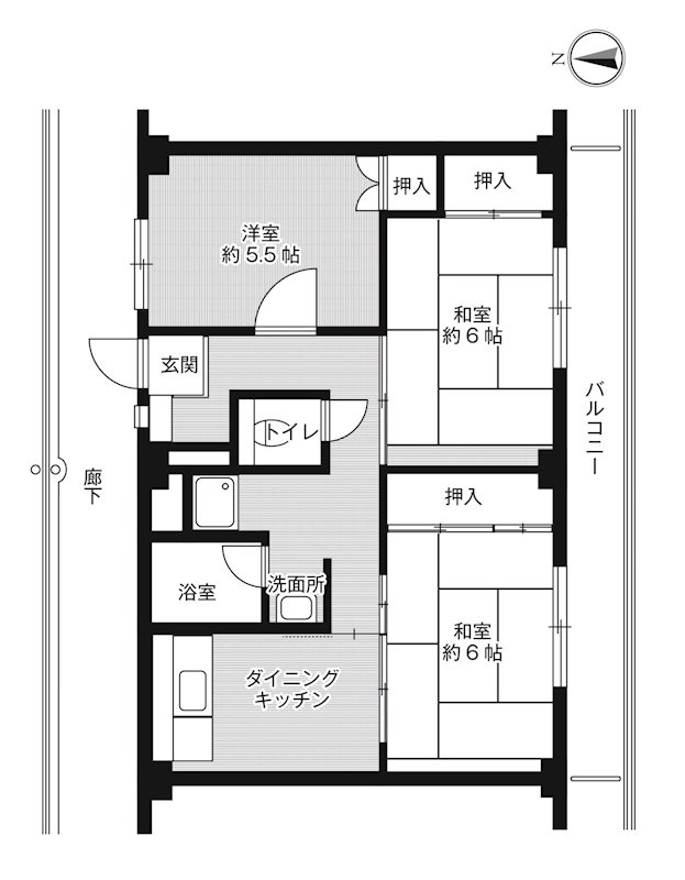 ビレッジハウス尾上2号棟 間取り図