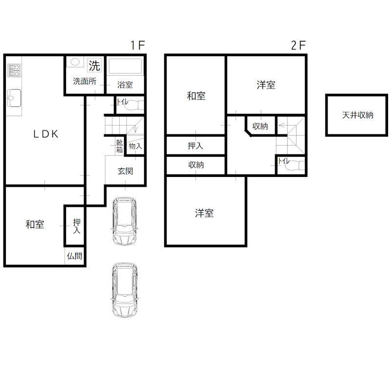 新野辺北町　貸家 間取り図