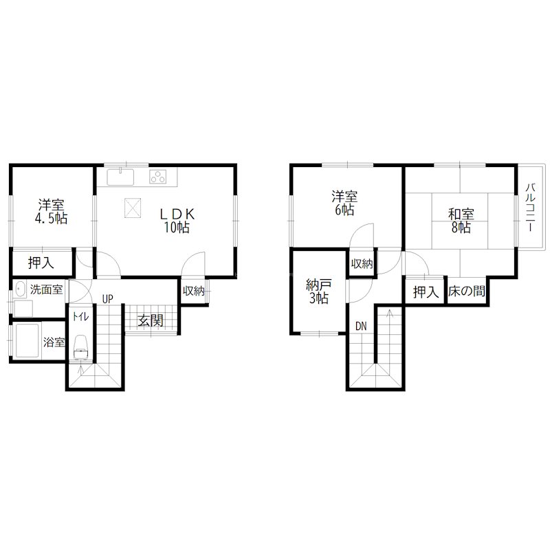 春日野戸建 間取り図