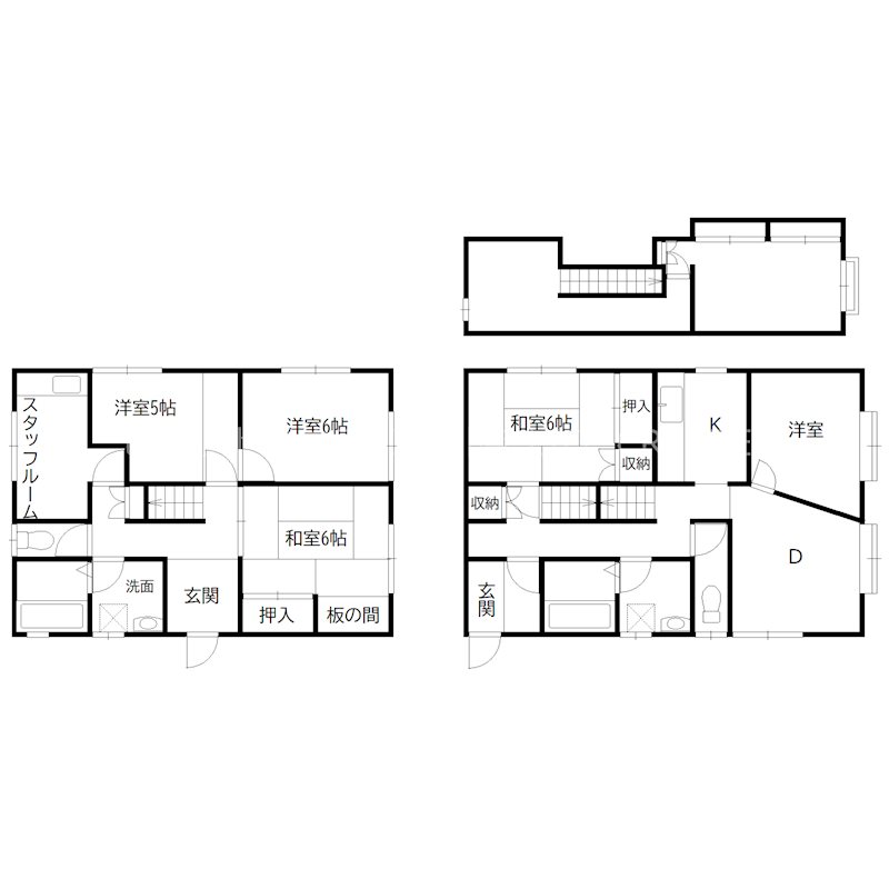 加古川市平岡町一色貸家 間取り図