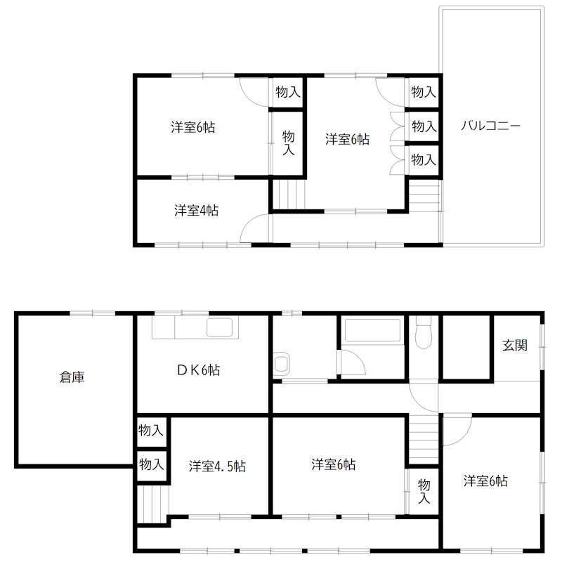 加古川市米田町貸家 間取り図