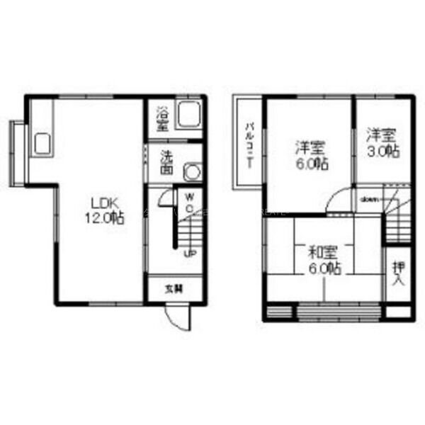 二屋貸家 間取り図