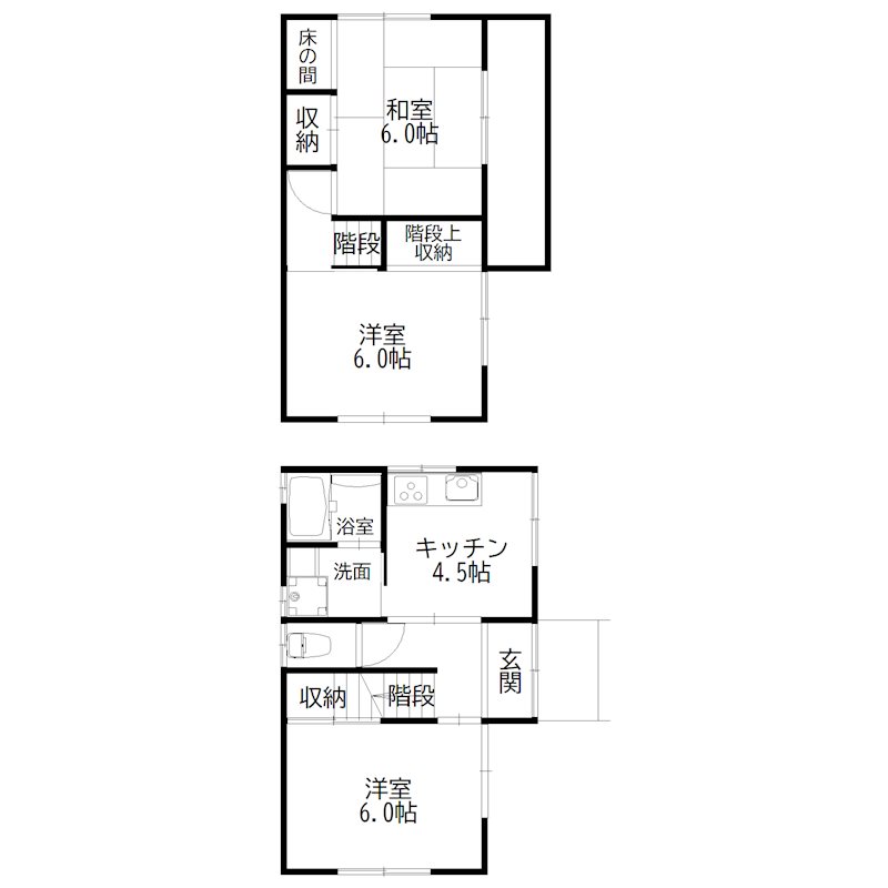 宝殿貸家 間取り図