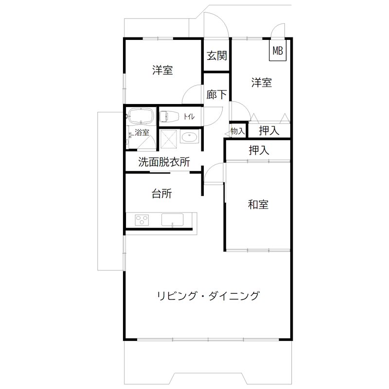 藤和東加古川ハイタウンＢ棟 間取り図