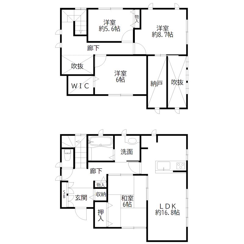 稲屋戸建 間取り図