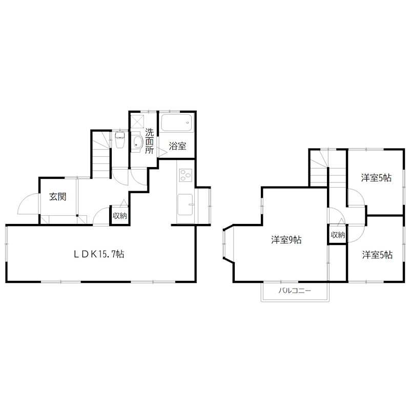 米田町貸家 間取り図