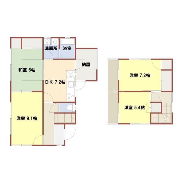 加古川市上荘町都台2丁目　貸家 間取り図