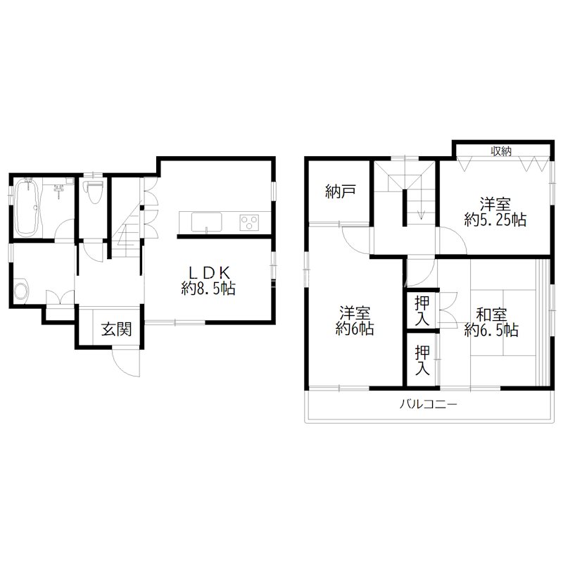 東二見貸家 間取り図