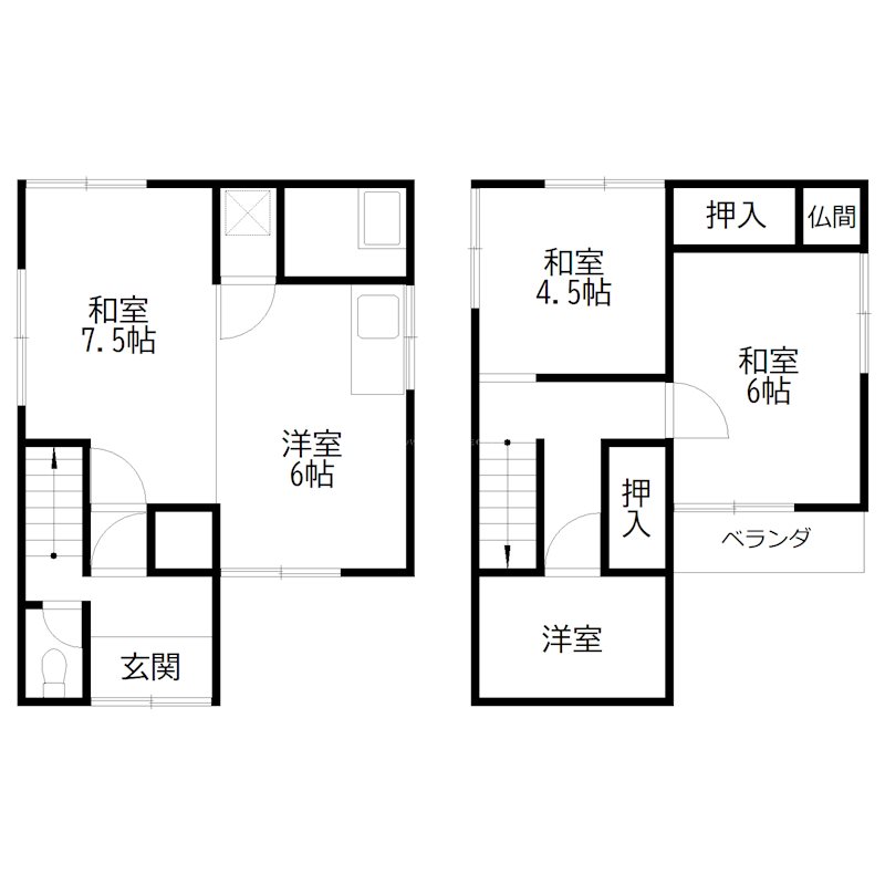 尾上町池田　戸建て 間取り図