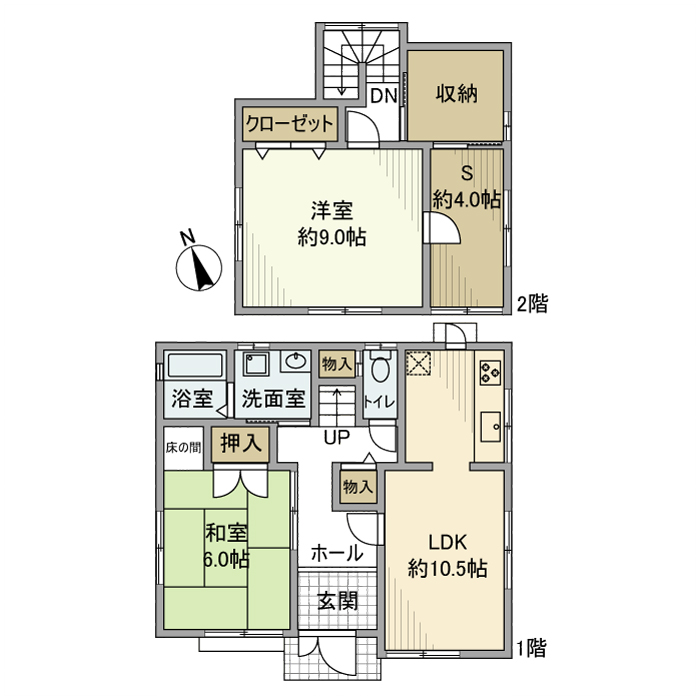 平岡町一色戸建 間取り図