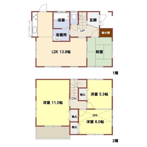 加古川市平岡町高畑　貸家 間取り図