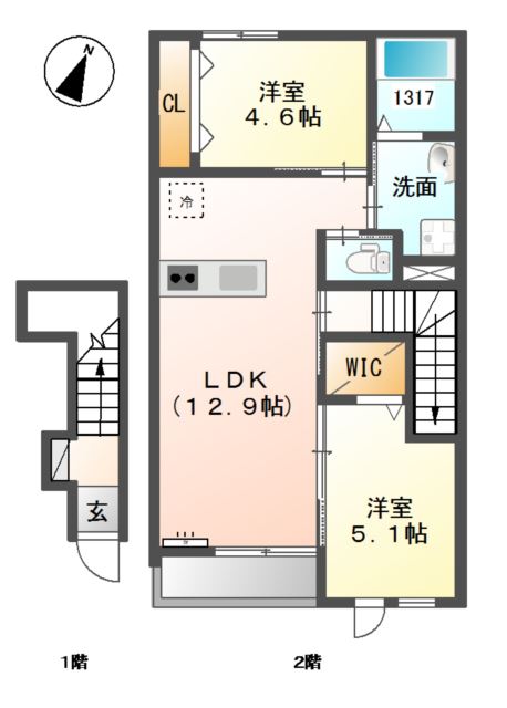 フェリーチェⅣ 間取り図
