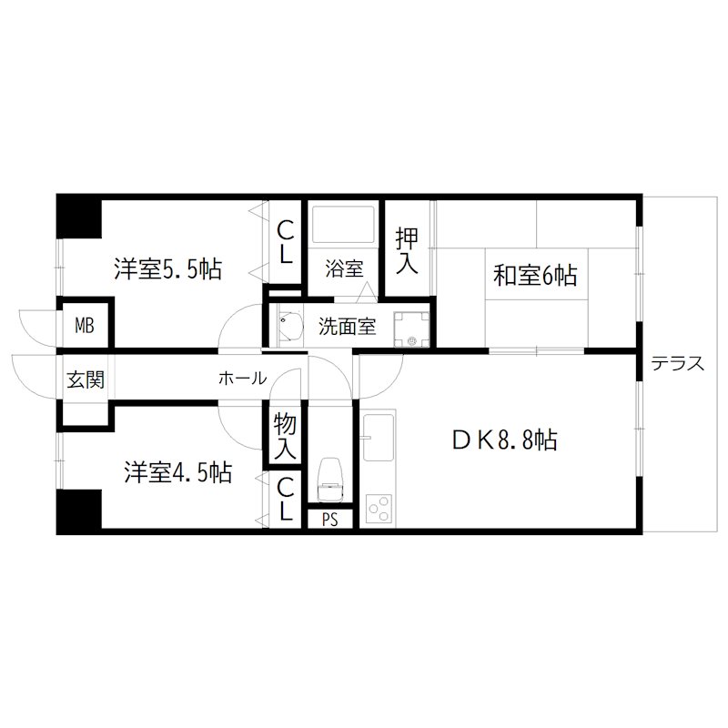 シャルヴィ加古川 間取り図