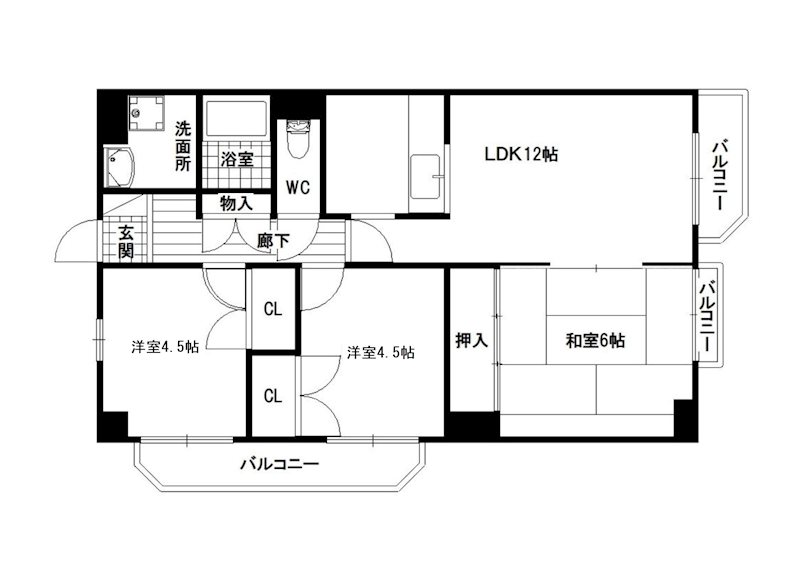 キャッスルコートイワキ 間取り図