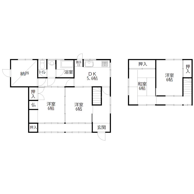 伊保３丁目貸家 間取り図